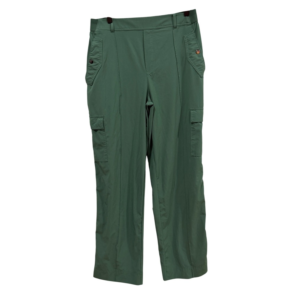 Athleta Vienna Cargo Pant Green Straight Leg Hiking Travel 988133-03 Size 14